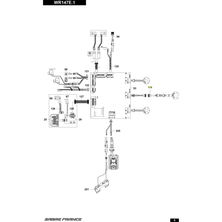 Faisceau moteur de coupe pour tondeuse robot Worx (WR50040740) | Motoculture-Distri-Piece.Fr